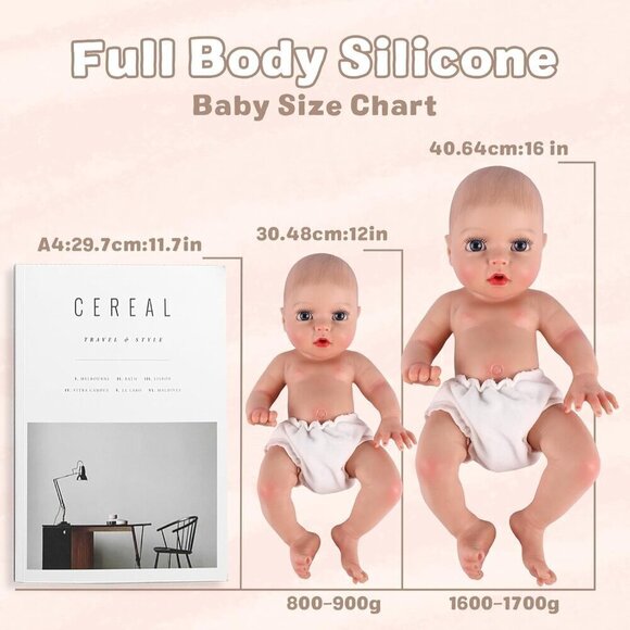 12 Inch Silicone Full Realistic-Newborn Real Life Silicone Sweet Smile Baby Doll - Picture 7 of 9